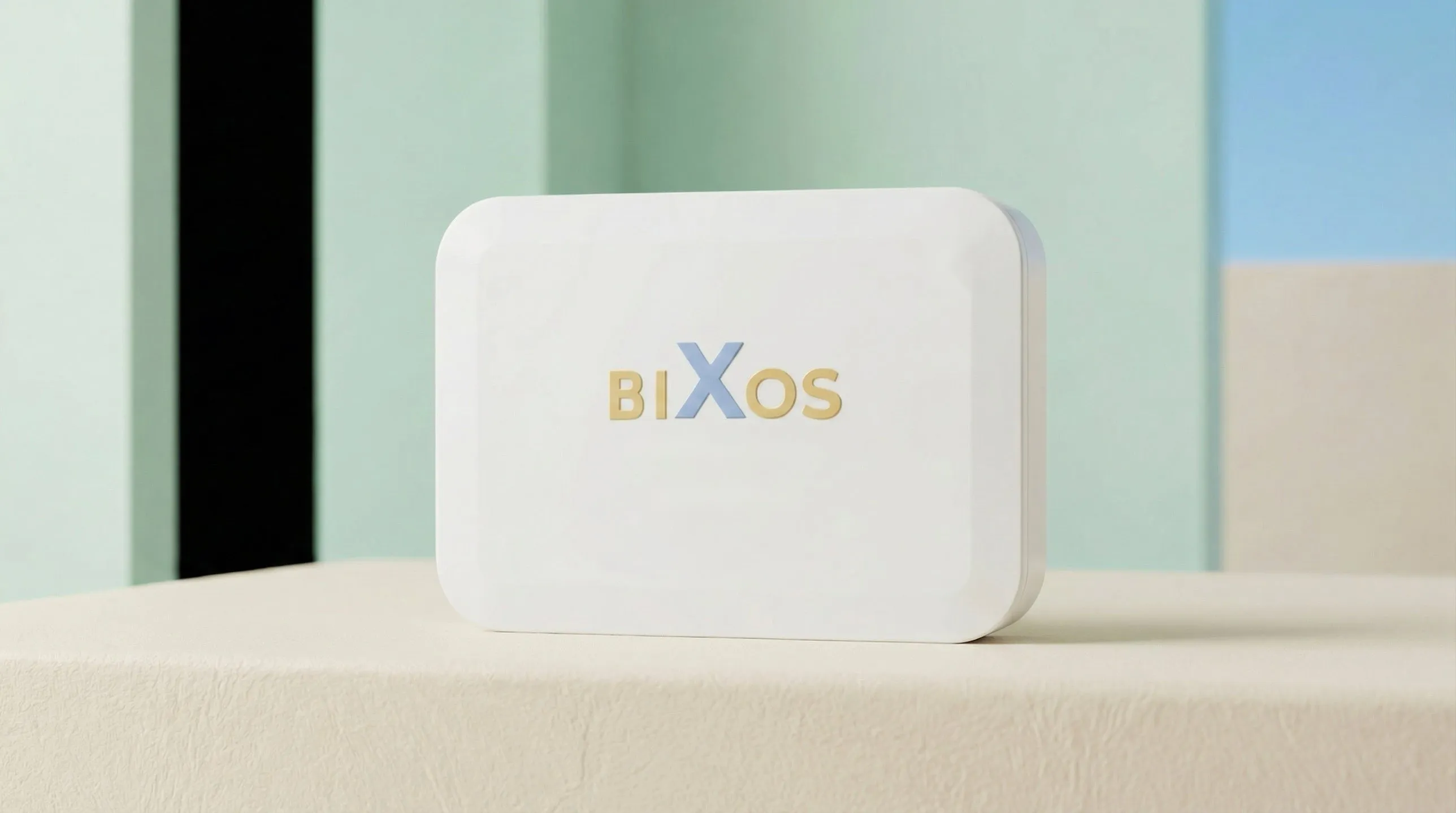 BiXos unit, white casing with logo